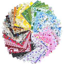 150 Pcs Cotton Craft Fabric Bundle Squares, Multicolored Abstract Pattern, 4 x 4 Inch, Pre-Cut Quilt Squares