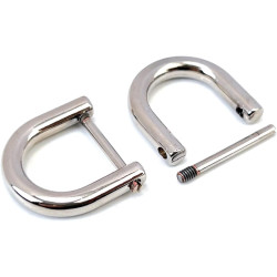 4 Pcs Heavy Duty D Rings Screw in Shackle 1/2 Inch Silver U Shape Replacement D Ring for Purse Keychain Dog Collar