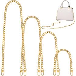 4 Sizes Flat Purse Chain Strap Crossbody Bag Replacement Strap with Metal Buckles(47.2/31.5/15.7/7.9 Inches, Gold)