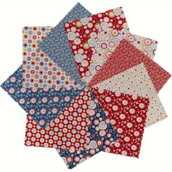 iNee Charm Packs for Quilting 5 inch, Precut Cotton Quilting Fabric Bundle, 50 Charm Squares, Candy Bloom