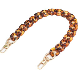 Havique Purse Chain Strap Bag Chain for Handbags Replacement Shoulder Straps Purse Handles Extender Charms, Acrylic Leopard Print 16"