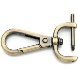 CRAFTMEMORE 2pcs Detachable Snap Hook Swivel Clasp w/Screw Bar VT493 Bag Strap Hardware Replacement (1 Inch, Brushed Brass)