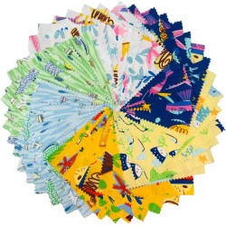 Cotton Fabric Squares 5x5 Charm Packs for Quilting 5 inch for Baby Boy Sewing Patchwork 42pcs (Ocean Fabric)