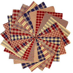 40+ American Heritage Charm Pack Red Blue, 5 inch Precut Cotton Homespun Red Blue Fabric Squares by JCS