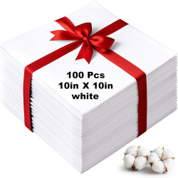 10x10 Inch White Cotton Square Pre-Cut Quilted Fabric Set for Sewing, Crafts, Embroidery, DIY Patchwork Projects