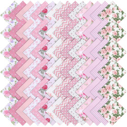84 Pcs Pink Charm Packs for Quiltings, 100% Cotton Quilting Fabric Bundles, 5 x 5-Inch Charm Squares Precut Quilting Fabrics, Cotton Fabric Squares for Sewing Project, Patchwork, DIY Crafts, Pink