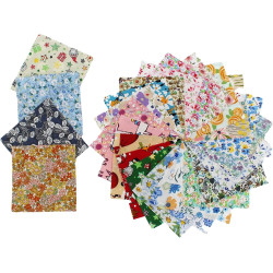 42PCS Charm Pack Fabric Clearance for Quilting 5 Inch,Cotton Fabric Squares 5" x 5", Random Assorted Patterns for Sewing, Quilting Supplies & DIY Craft Projects