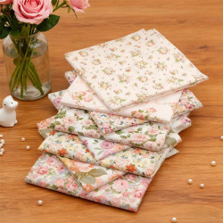 8 PCS 19.6'' x 19.6'' Sewing Fabric Squares, 100% Twill Cotton Pre-Cut Quilting Cotton Fabrics, for DIY Patchwork, Sewing, Quilting,Crafting, Patchwork Cushions (Rose Floral Pattern)