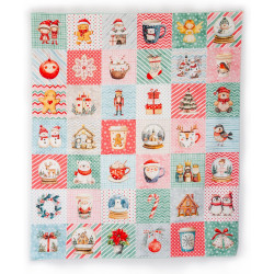 Fabrics Christmas. Cotton Charm Packs, Fat Quarters Bundles, 42 Different Motifs. Ideal for Quilts, Sewing, Blankets, and I Spy Games for Kids, 36" x 31" Continuous Panel