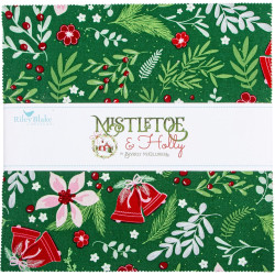 Beverly McCullough Mistletoe & Holly 10" Stacker 42 10-inch Squares Riley Blake 10-16400-42