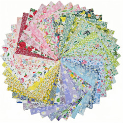 Floral Charm Packs for Quilting 5 inch Clearance, Baby Girl Precut Quilt Fabric Squares 5''x5'', Print Cotton Fabric Squares for Pathwork and Sewing DIT Project (42Pcs)