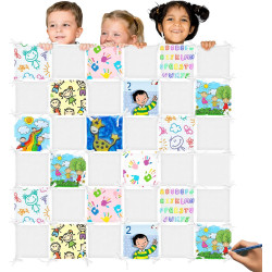 SmoothNovelty 48 Pcs Tie Quilt Blanket Kit for Kids DIY Back to School Crafts Blanket Kits Activity Creative Handicraft Tying Knots Toys for Students Cut Squares Crafts Classroom Project