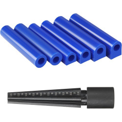 Geelin 7 Pcs Wax Ring Sizer with Carving Knife Blue Wax Tubes Ring Jewelry Carving Mold Hole Round Molding Tool Kit Tube Holes Jewelry Casting Molds: T100, T150, T200, T250, T1062 and T-1062e