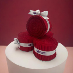 Supreme Solids - Jelly Roll (20 cuts) - Premium 100% Cotton Quilting Fabric (Scarlet)