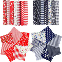 10”x10” Cotton Fabric Scraps Bundle – Precut Fabric Squares for Quilting, Sewing, 14Pcs Crafts – Assorted Pattern DIY Scrap Fabric for Patchwork Projects