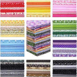 Oudain 100 Pcs 10 x 10 Inch Cotton Fabric Squares Multicolor Precut Quilting Fabric Bundles Floral Patchwork Materials for Holiday DIY Craft Cloths Handmade Sewing Scrapbooking