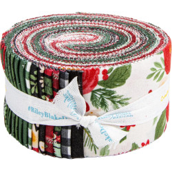 Kelsey Carlson Charming Christmas Rolie Polie 40 2.5-inch Strips Jelly Roll Riley Blake RP-16350-40
