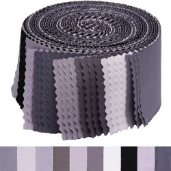 Jelly Rolls for Quilting, 40 Strips Jelly Roll Fabric Clearance, 100% Cotton Solid Strip for Quilting, Sewing, Blanket, Rug, Upholstery, Home Decor, and Purse Making, Solids Stormy Skies