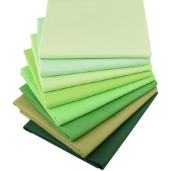 Hanjunzhao Green Solids Fat Quarters Fabric Bundles, Precut Quilting Sewing Fabric, 18 x 22 inches