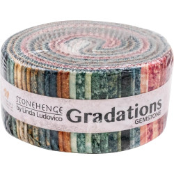 Linda Ludovico Stonehenge Gradations II Gemstone Strips 40 2.5-inch Strips Jelly Roll Northcott, Assorted, SGRAD40-680