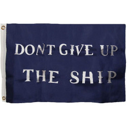 AES 3x5 Embroidered Sewn Commodore Perry Don't Give Up The Ship Cotton Flag 3'x5'