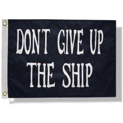 12x18 Commodore Perry Don't Give Up the Ship Boat Double Sided print Nylon Flag House Banner Double Stitched Fade Resistant Premium Quality