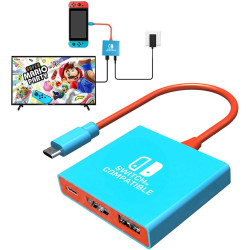 Switch Dock Switch Docking Station for Nintendo, Portable Switch TV Adapter Support 4K/60HZ Switch TV Mode Compatible Steam Deck/Switch OLED, Travel Dock with HDMI2.0 USB3.0 Port, Not Support Switch 2