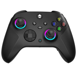 YUYIU Wireless 2.4GHz Controller with 7 Colors RGB Light for Xbox Controller, Xbox One Series X|S,Consoles,Steam PC Windows, with 1000mAh Battery/Dual Vib-ration/Turbo/Programmable, 3.5mm Audio Jack (Shining Black)