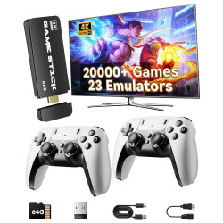2025 Retro Gaming Console Pro 4K HDMI with 20,000+ Built-in Classic Video Games, Retro Game Stick with 23 Emulators Plug & Play TV Video Gaming Stick with 64GB Memory