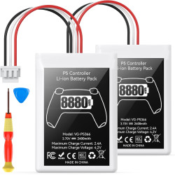 2 Packs PS5 Controller Battery, 8880mWh High Capacity PS5 Controller Battery Replacement, Reliable PS 5 Battery, PS5 Batteries Pack for Extended Gaming, PS 5 Rechargeable Batteries Pack
