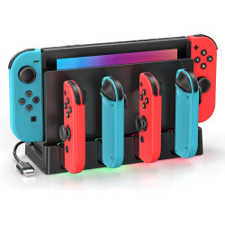 Switch Charging Dock Station with Charging Cable for Nintendo & OLED Game Console, Joycon Charging Dock for Switch, Must Have Joycon Controller Charger Accessories for Gamer