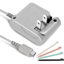 DS Lite Charger Kit Compatible with Nintendo DS Lite 100-240V Wall Plug Adapter with 4 Stylus Pen for Nintendo DS Lite