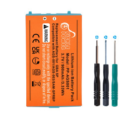 Pickle Power GBA SP Battery Replacement, 900mAh Rechargeable Lithium-ion Battery with Tool Kit Compatible with Nintendo Gameboy Advance SP