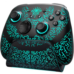 FUNLAB Switch 2 Pro Controller with Charging Dock Compatible with Switch2/OLED/Steam Deck/PC, Wireless Bluetooth Controller with Hall Effect Joysticks, Luminex Control with 7 LED Colors/Paddle/Turbo/Motion