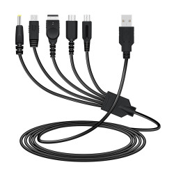 Mcbazel 5 in 1 USB Charging Cable for Nintendo DS Lite/NDS/New 3DS XL/New 3DS/3DS XL/3DS/2DS/DSi XL/Wii U/GBA SP(Gameboy Advance SP)/PSP 1000/2000/3000 Multi-Functional USB Fast Charger Cable-3.9FT