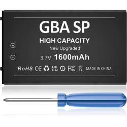 HUAENG Gameboy Advance SP Battery, Upgraded 1600mAh High Capacity Rechargeable Lithium-ion Battery for Nintendo GBA SP Gameboy Advance AGS-001, SAM-003