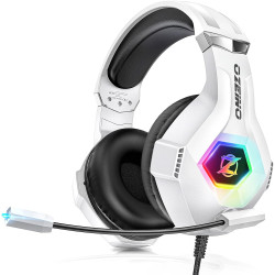 Ozeino Gaming Headset for PC, Ps4, Ps5, Xbox Headset with 7.1 Surround Sound Gaming Headphones with Noise Canceling Mic, LED Lig