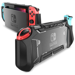 Mumba Dockable Case Compatible for Nintendo Switch (2017 Realease), [Blade Series] TPU Grip Protective Cover Case with Ergonomic Design and Comfort Grip (Black)